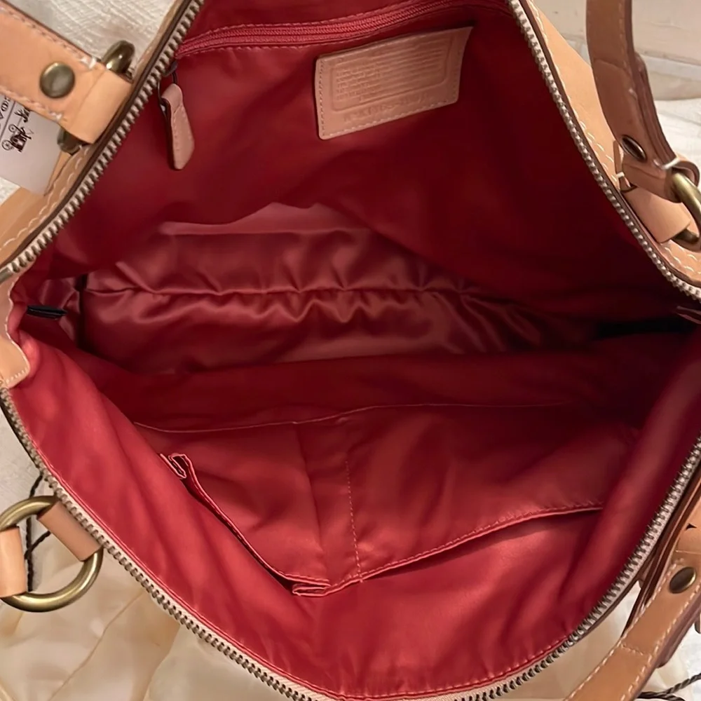 COACH - tan whipstitch satchel- F19018- NWT - Picture 10 of 17